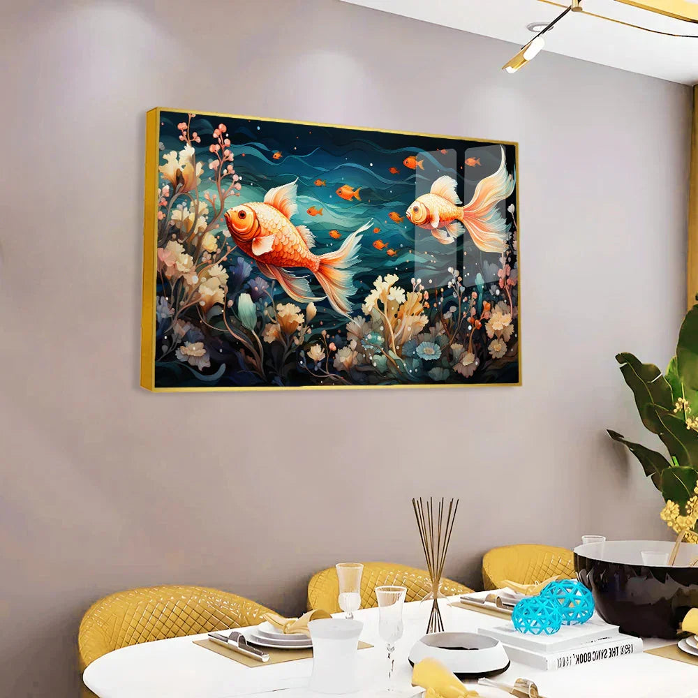 Abstract Fish Acrylic Painting - All India Decor