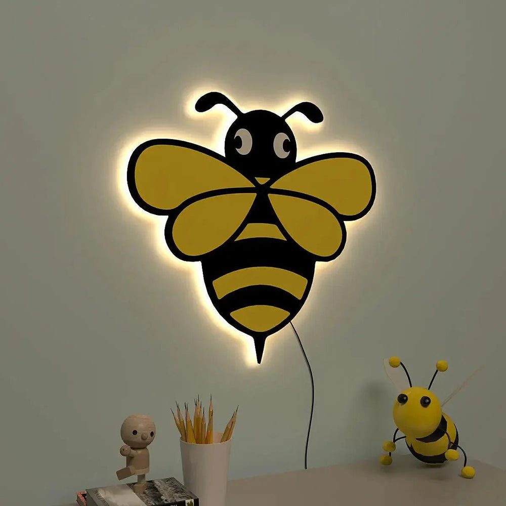 Honey Bee Backlit Wooden Wall Décor - All India Decor