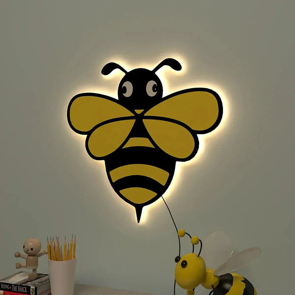 Honey Bee Backlit Wooden Wall Décor - All India Decor