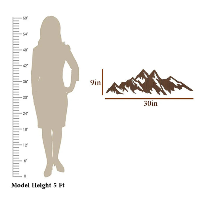 Himalayan Mountain Backlit Wall Art / Night Light, Walnut Finish