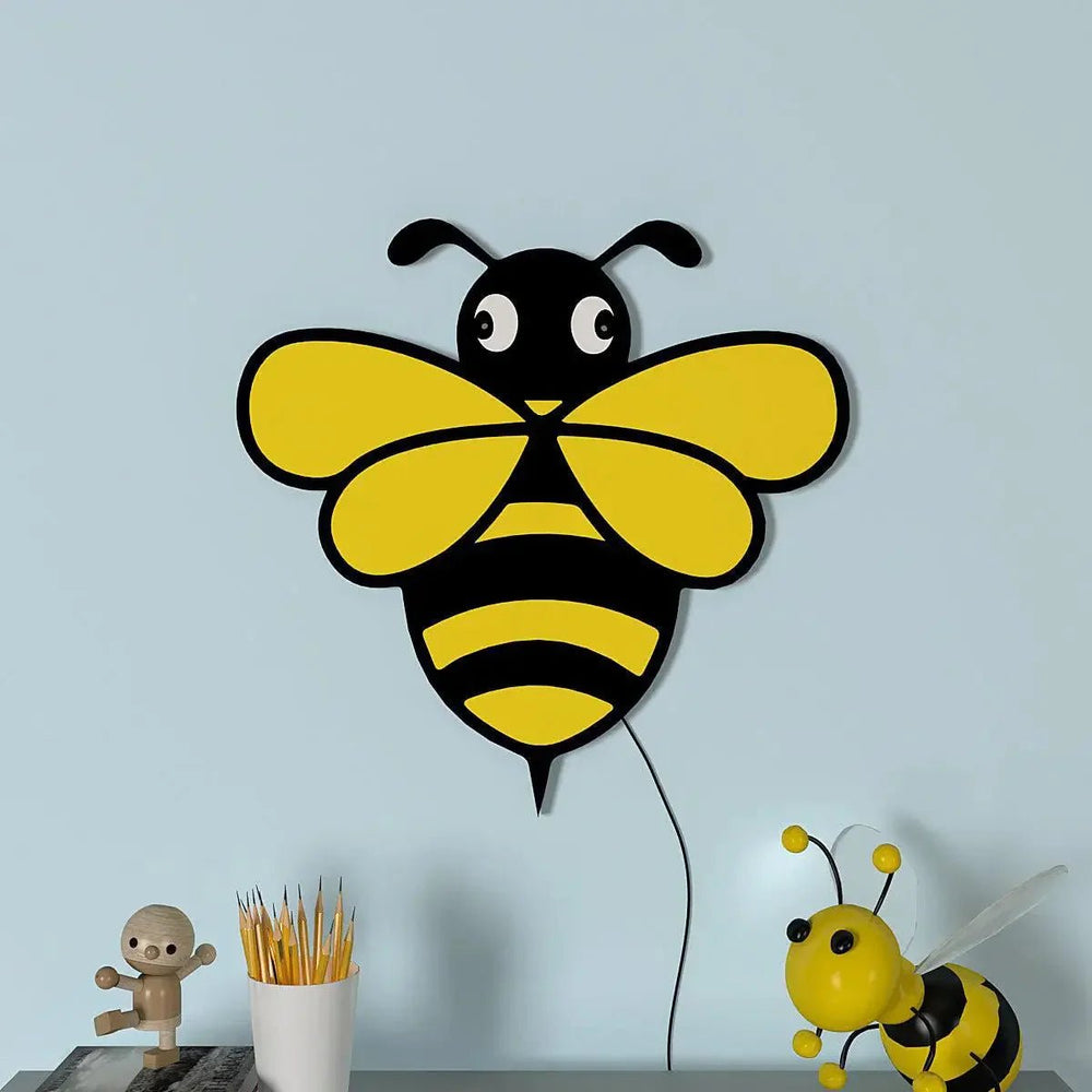 Honey Bee Backlit Wooden Wall Décor - All India Decor