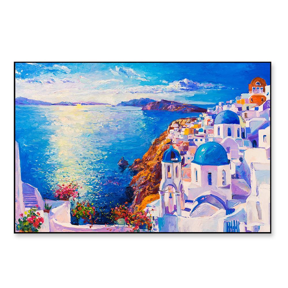 Greece House view Framed Wall Art - All India Decor
