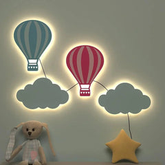 Pastel Hot Air Balloon Backlit Wooden Wall Décor - All India Decor