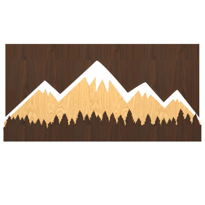 Snow-capped Mountain Backlit Wall Art / Night Light, Walnut or Oak Finish