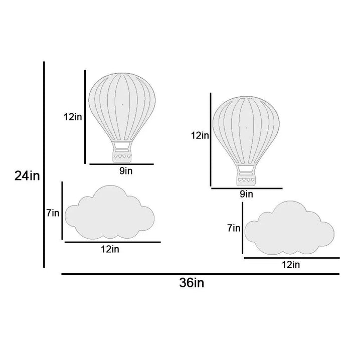 Pastel Hot Air Balloon Backlit Wooden Wall Décor