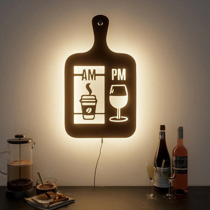 Cooking Pan-shaped Kitchen Backlit Wall Art for Chefs