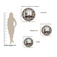 Modern Decorative Brown Round Vanity Mirror - All India Decor