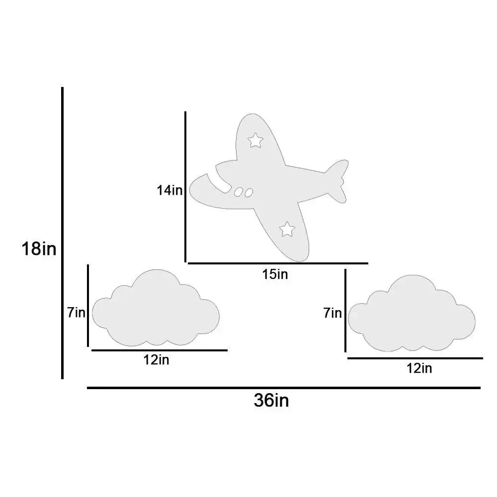 Aeroplane Kids Backlit Wooden Wall Décor - All India Decor