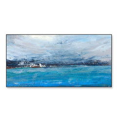 Blue Lagoon Abstract Contemporary Framed Wall Art - All India Decor