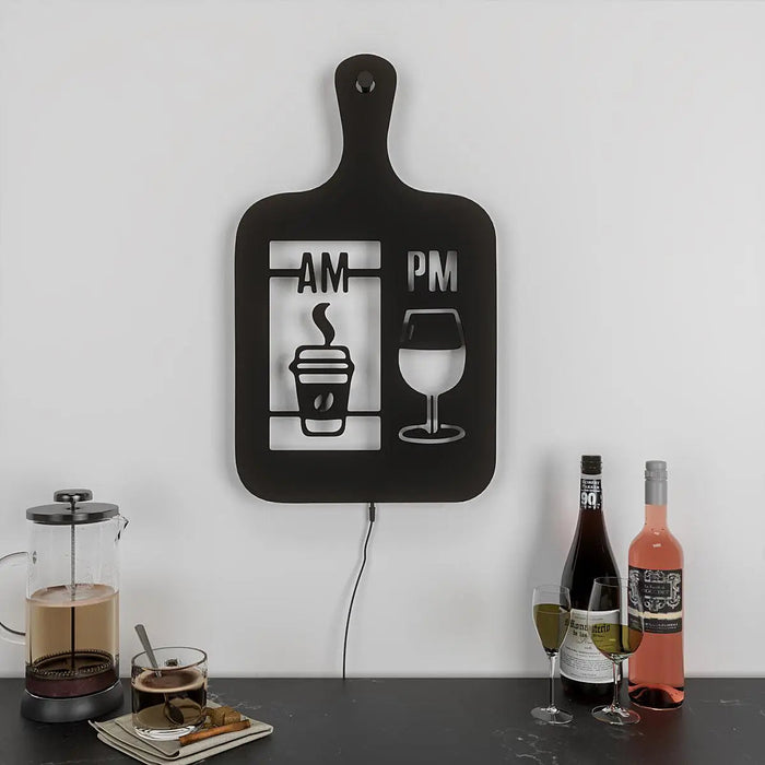 Cooking Pan-shaped Kitchen Backlit Wall Art for Chefs