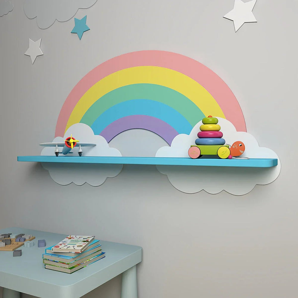 Rainbow Wooden Shelf for Kids - All India Decor