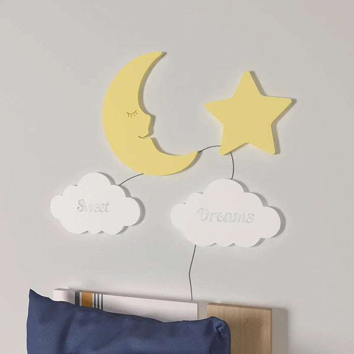 Sweet Dreams Moon & Star Backlit Wooden Wall Décor