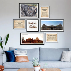 Set Of 7 Frame Sets Of Mystical Heritage Temples Of India - All India Decor