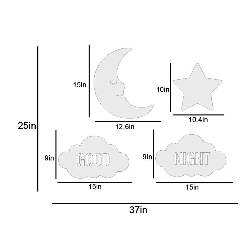 Sweet Dreams Moon & Star Backlit Wooden Wall Décor - All India Decor