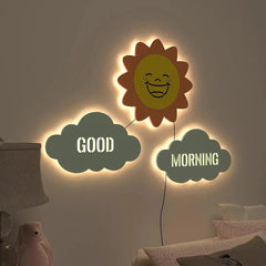 Good Morning Sun Backlit Wooden Wall Décor - All India Decor