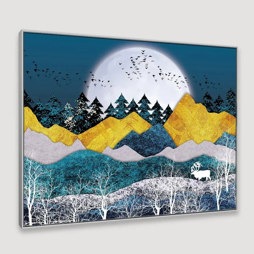 Moonlit Steepy Terrain Framed Wall Art - All India Decor