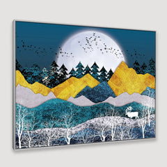 Moonlit Steepy Terrain Framed Wall Art