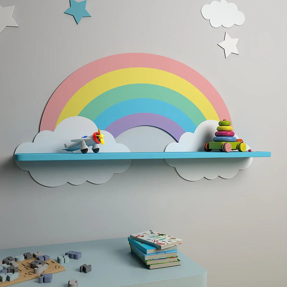 Rainbow Wooden Shelf for Kids - All India Decor
