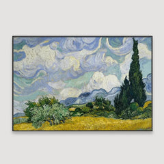 Wheat Field with Cypresses Framed Wall Art - All India Decor