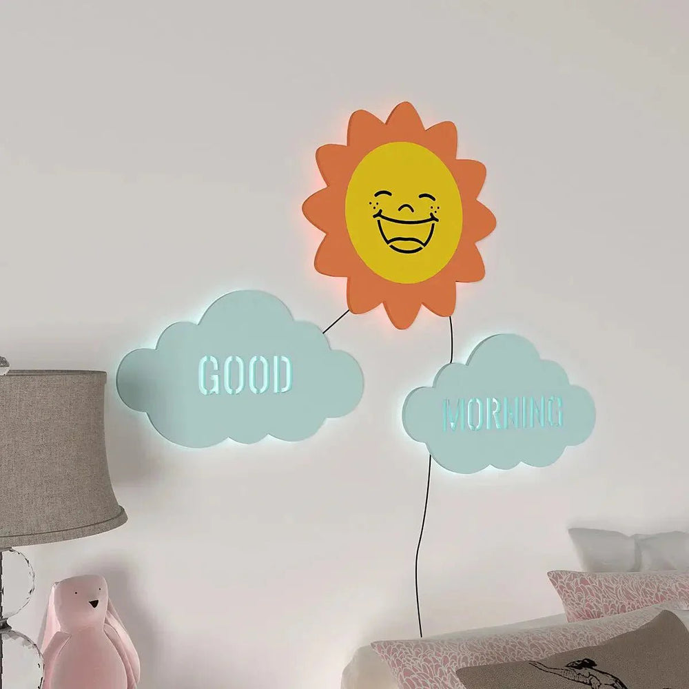 Good Morning Sun Backlit Wooden Wall Décor - All India Decor