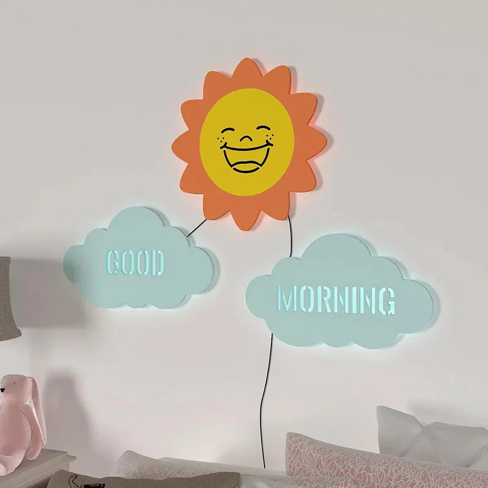 Good Morning Sun Backlit Wooden Wall Décor - All India Decor