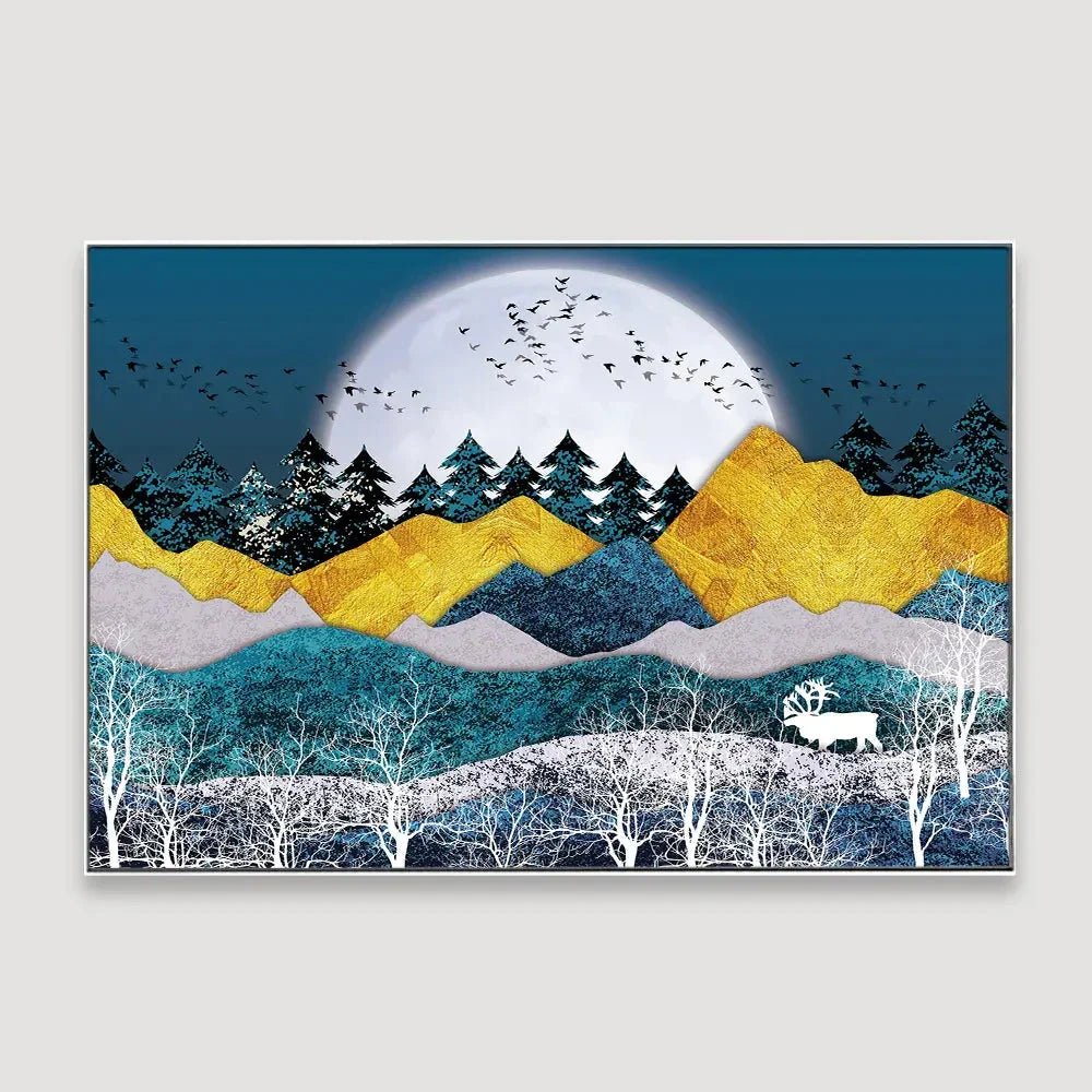 Moonlit Steepy Terrain Framed Wall Art - All India Decor
