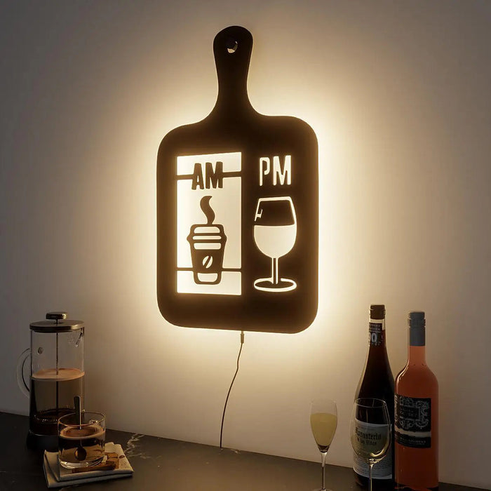 Cooking Pan-shaped Kitchen Backlit Wall Art for Chefs