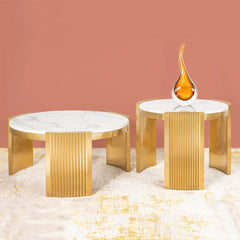 Olympian Grandeur Coffee Table (Stainless Steel) - All India Decor