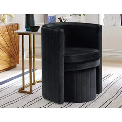 Black Schillar Chair With Ottoman - All India Decor