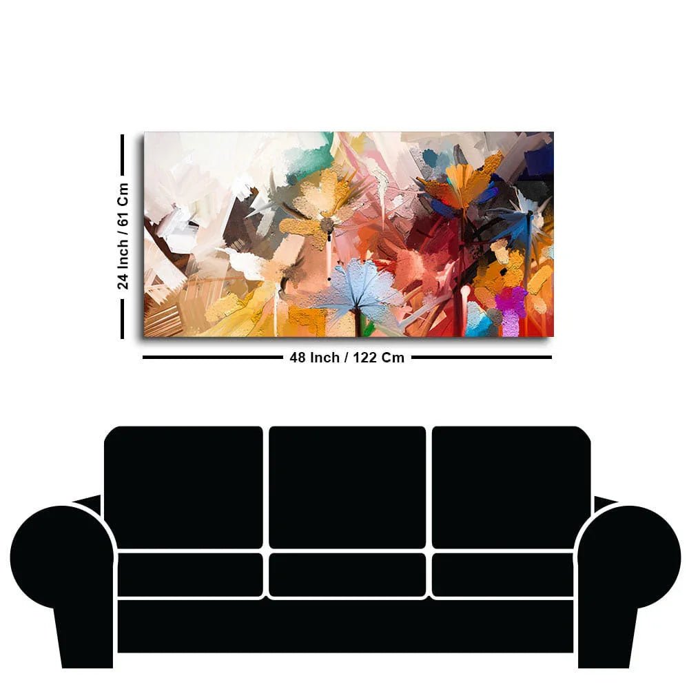 Abstract Colorful Floral Flower art Canvas Wall Painting - All India Decor