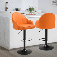 Orange Color Fressia Swiel Bar Stool - All India Decor