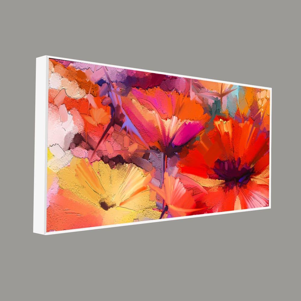 Abstract Colorful Composition of Vibrant Spring Floral Canvas Wall Painting - All India Decor