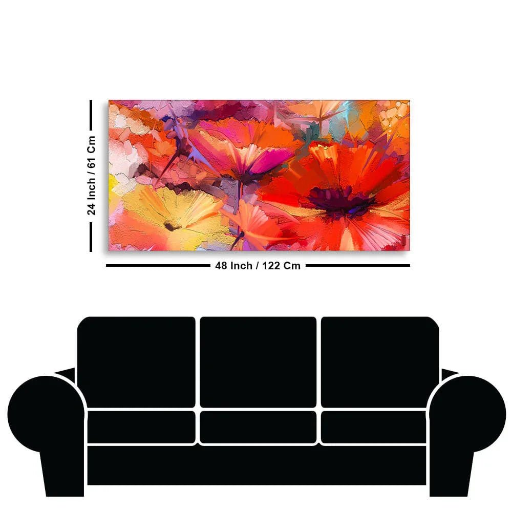 Abstract Colorful Composition of Vibrant Spring Floral Canvas Wall Painting - All India Decor
