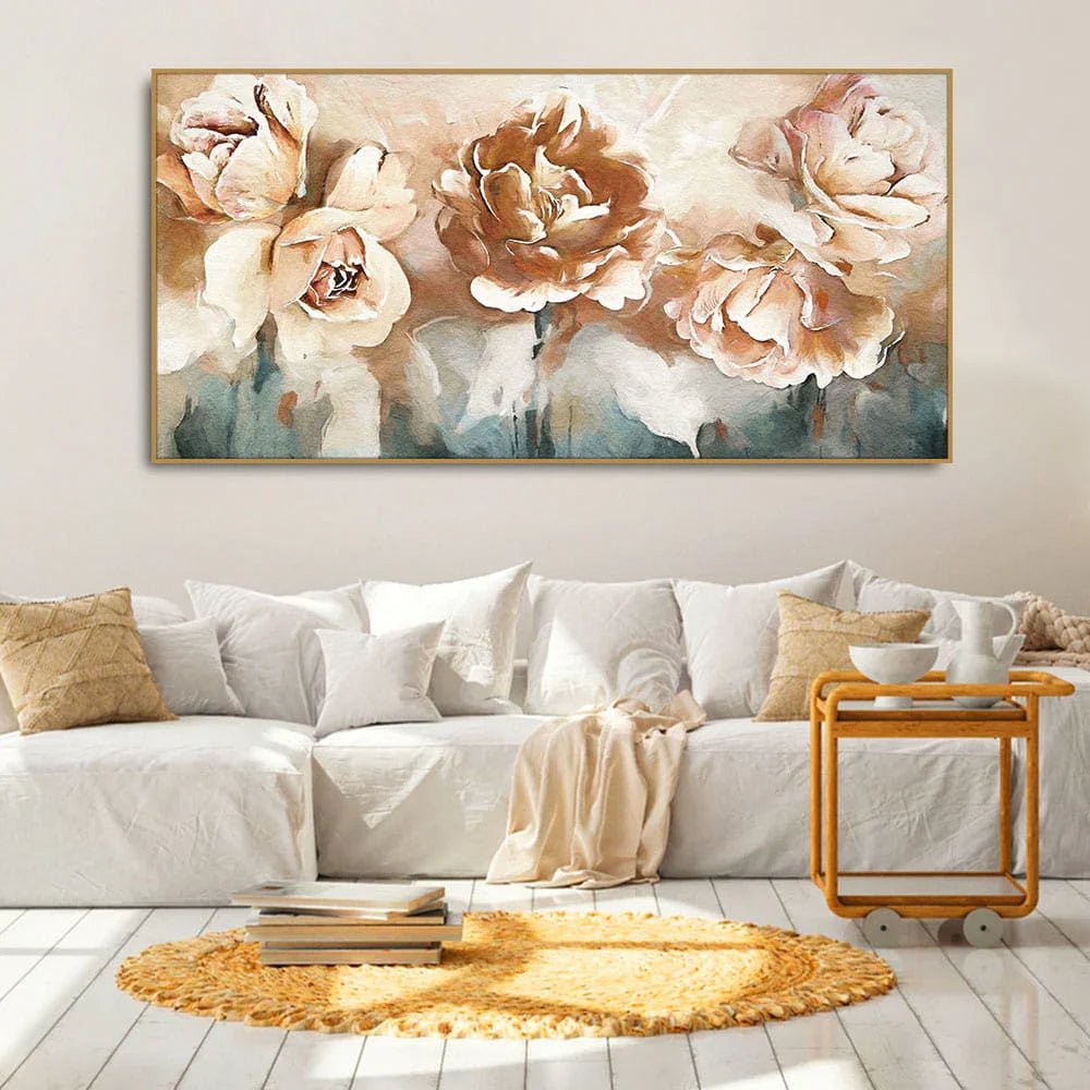 Floral Flower White Rose Canvas Wall Painting - All India Decor