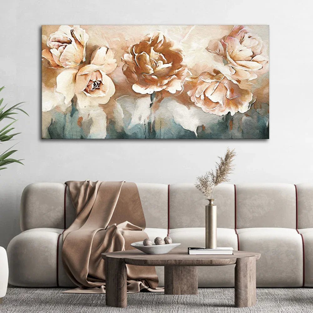 Floral Flower White Rose Canvas Wall Painting - All India Decor