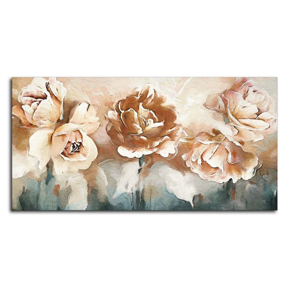 Floral Flower White Rose Canvas Wall Painting - All India Decor