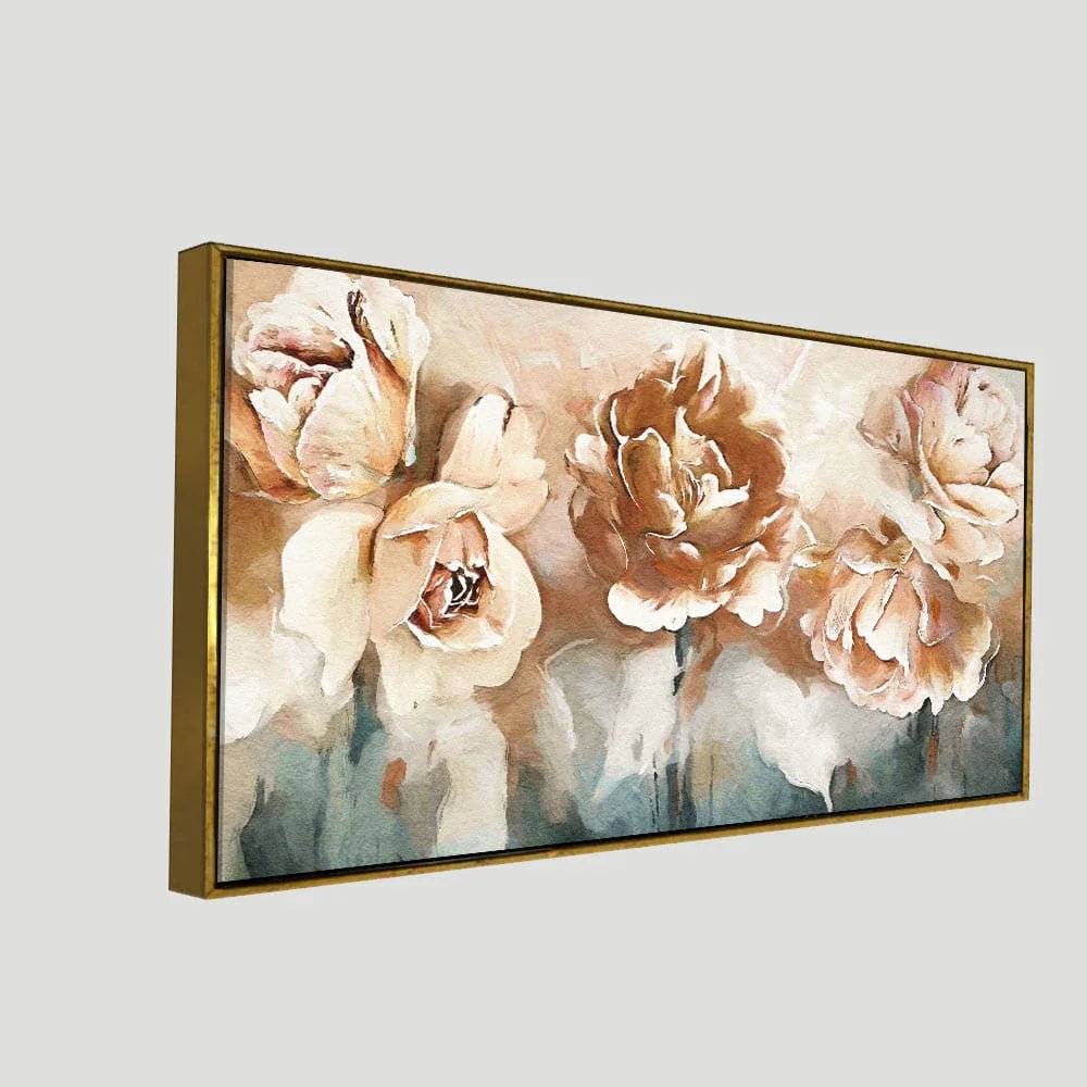 Floral Flower White Rose Canvas Wall Painting - All India Decor