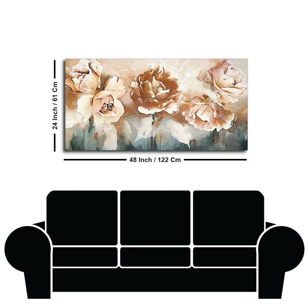 Floral Flower White Rose Canvas Wall Painting - All India Decor