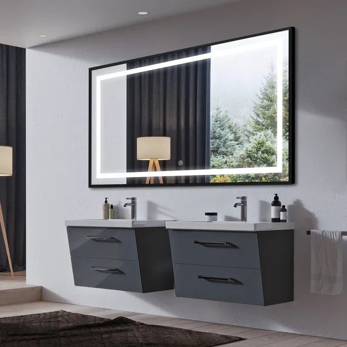 Liana Metal Framed Rectangle LED Mirror - All India Decor