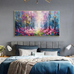 Original Flower Painting on Canvas, Large Abstract Pink Rose Floral Wall Art, Minimalist Large Wall Art, Custom Modern Living Room Decor Online - All India Decor
