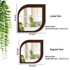 Beautiful Leaf Shape Design Decorative Wooden Wall Mirror - All India Decor