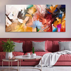 Colorful Flowers Abstract Art Wall Painting - All India Decor