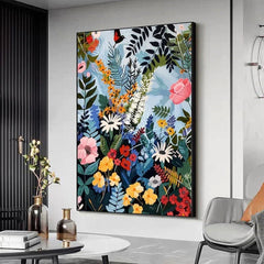 Original Blossom Tree Painting on Canvas, Large Abstract 3D Textured Blue Floral Wall Art Custom Modern Fashion Living Room Home Decor Online - All India Decor