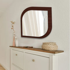 Beautiful Leaf Shape Design Decorative Wooden Wall Mirror - All India Decor