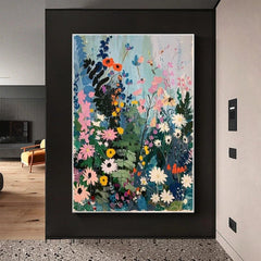 Abstract Blossom Floral Painting on Canvas, Original Large 3D Textured Flower Wall Art Custom Modern Fashion Living Room Bedroom Decor Online - All India Decor