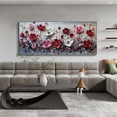 Abstract Flower Landscape Painting on Canvas Large Wall Art, Original Texture Floral Wall Art, Modern Bedroom Wall Decor Handmade Gift Online - All India Decor