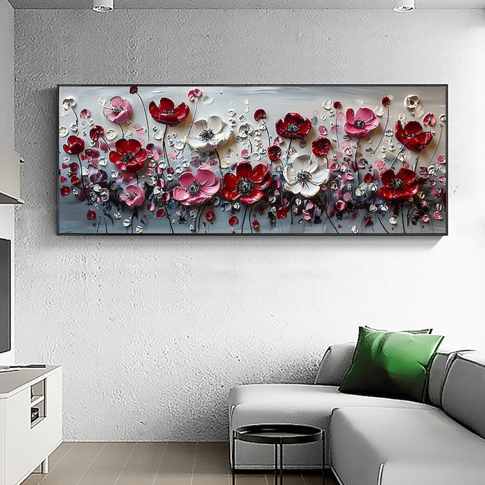 Abstract Flower Landscape Painting on Canvas Large Wall Art, Original Texture Floral Wall Art, Modern Bedroom Wall Decor Handmade Gift Online