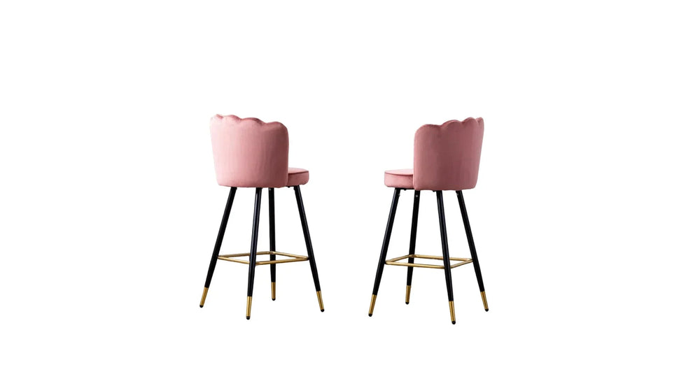 Pink Color Flower Counter Stool - All India Decor