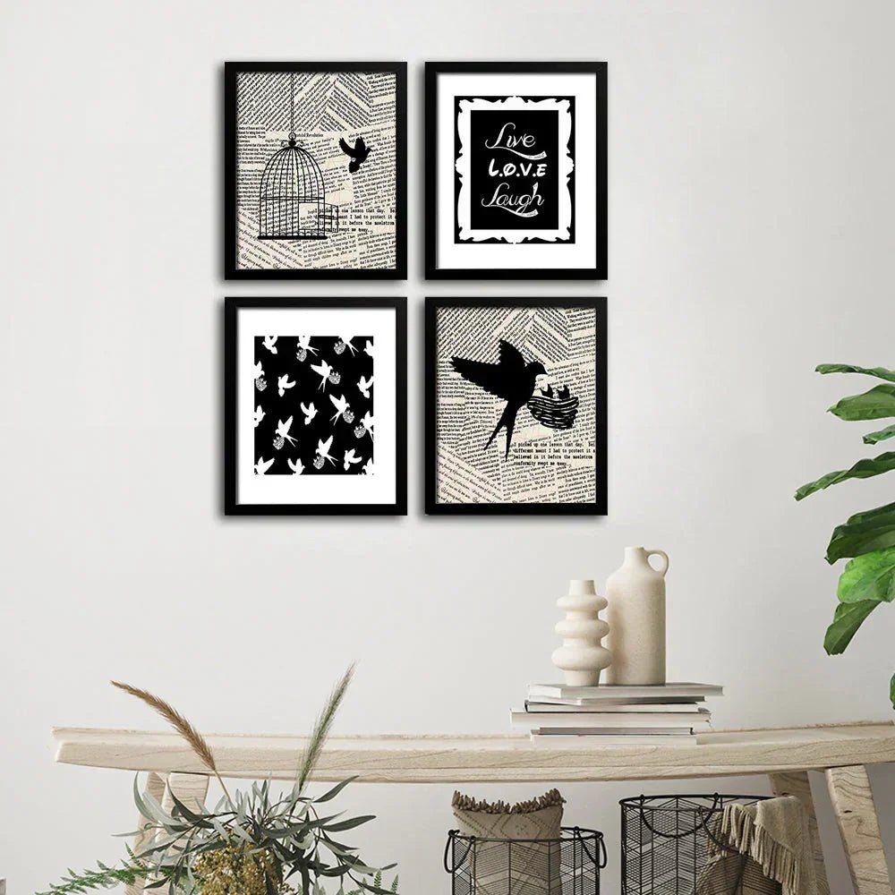 Live Love Laugh Framed Wall Art Set of 4 - All India Decor
