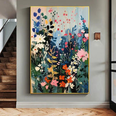 Abstract Blossom Tree Painting on Canvas, Original Large 3D Textured Flower Wall Art Custom Modern Trendy Fashion Living Room Home Decor Online - All India Decor